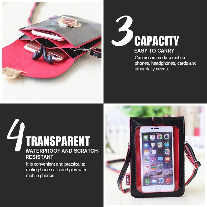 Touch Screen Women Leather Mobile Phone Bag