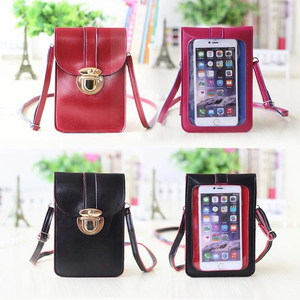 Touch Screen Women Leather Mobile Phone Bag