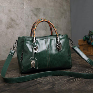 Classical Retro Leather Multi Pockets Women Handbag