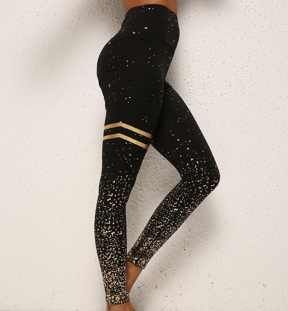 High Waist Speckled Print Leggings